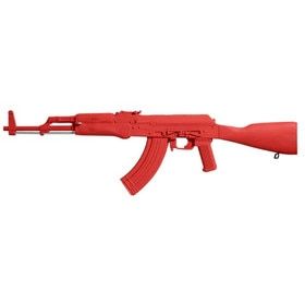ASP training replica of an AK-47 rifle constructed from red polymer.